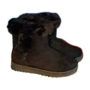 SO Paulina Faux-Fur Winter‎ Boots Black Women's Size 6